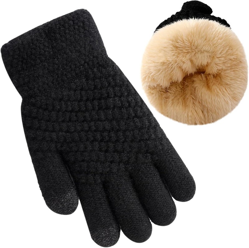Clothclose Kids Winter Gloves for Boys Girls, Warm Winter Gloves for Kid, Knit Cable Fleece Lined Toddler Kids Glove Mitten - Image 1